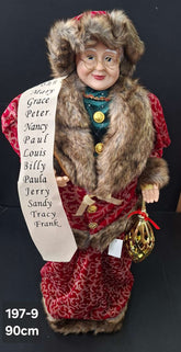 Figurină decorativă Doamna Crăciun roșie – 90cm